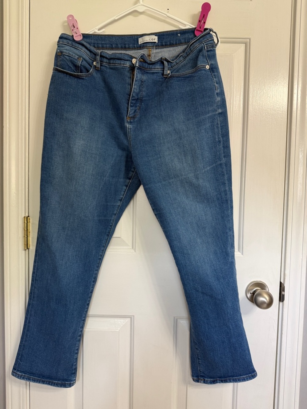 LOFT Straight Leg Jeans in Medium Blue Denim